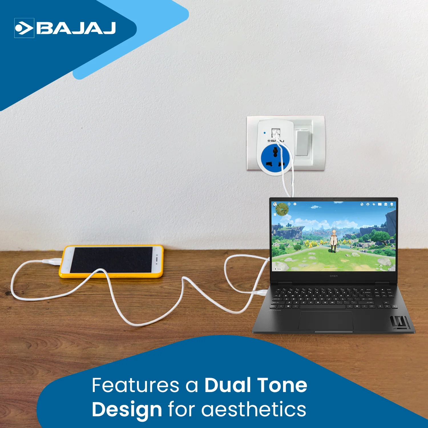 6A 3 PIN UNIVERSAL ADAPTOR WITH 2 USB - Image 3