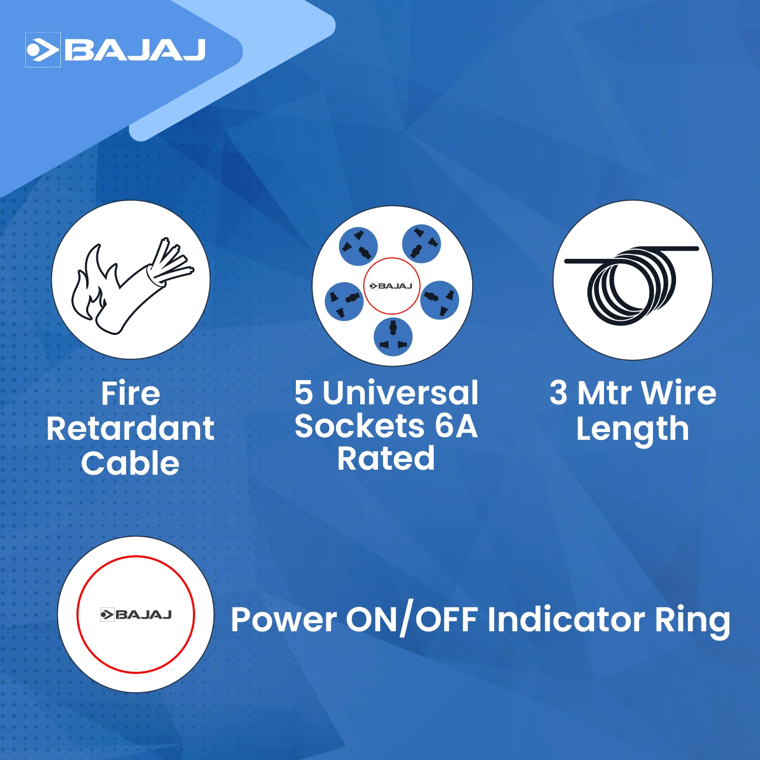 BAJAJ 5 WAY EXTENSION REEL 3 MTR - Image 4