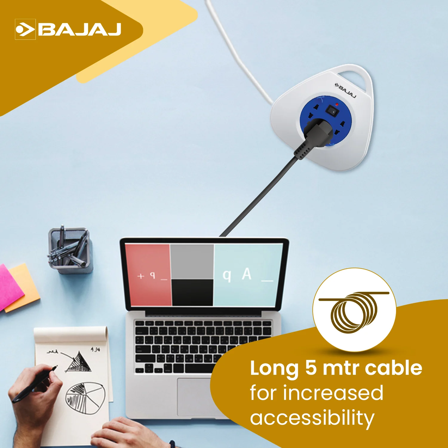BAJAJ Extension Reel - 5 Mtr Cable - Image 4