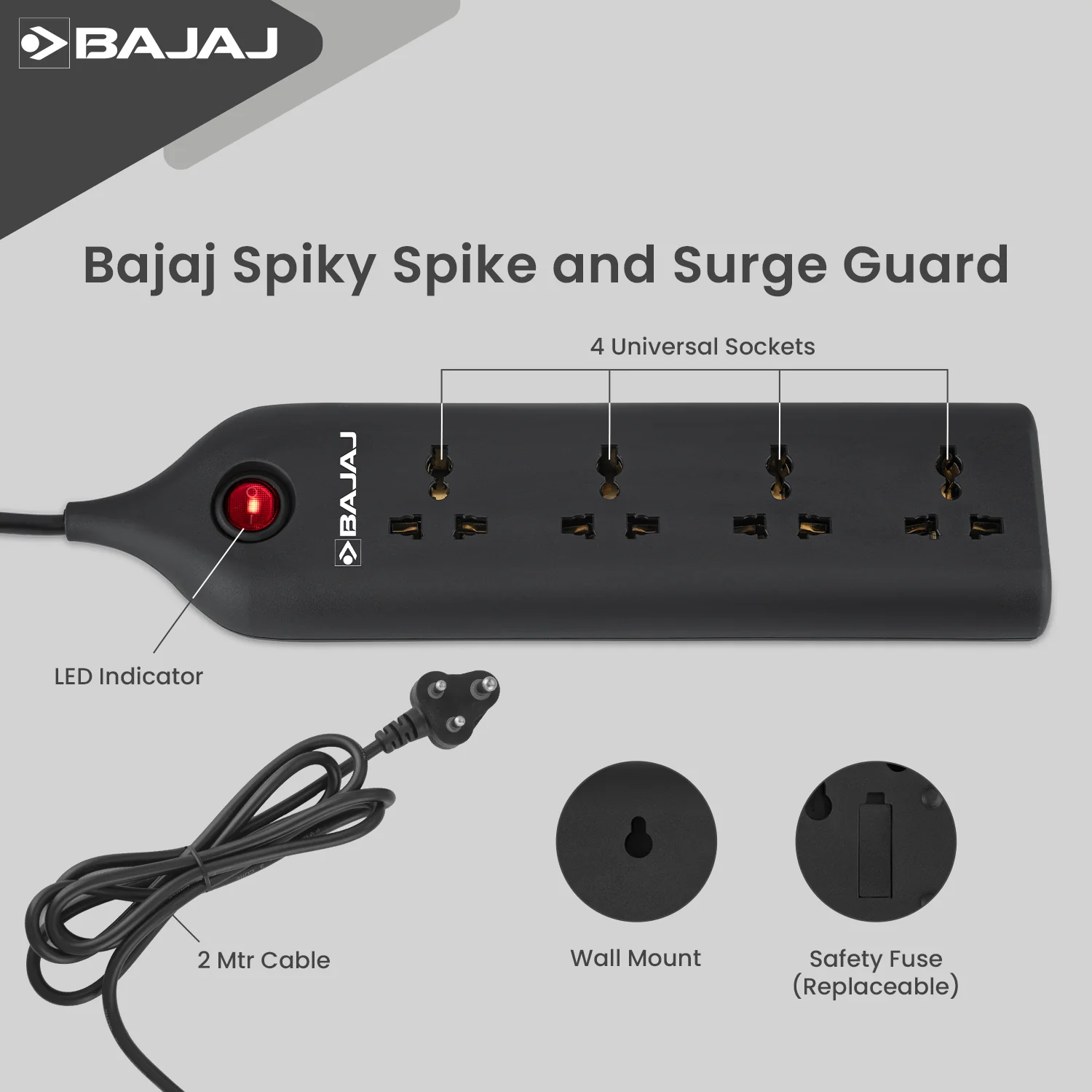BAJAJ SPIKY 4 WAY SPIKE AND SURGE GUARD - Image 7