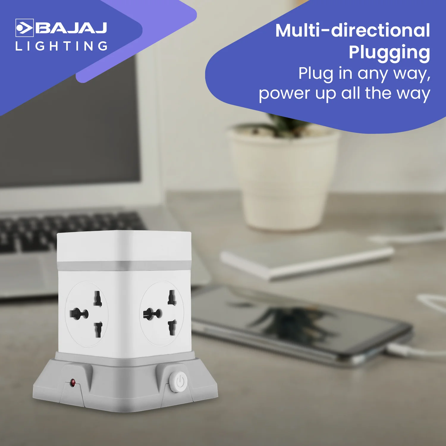 HERCULO TOWER 4 WAY WITH 2 USB PORT - Image 3