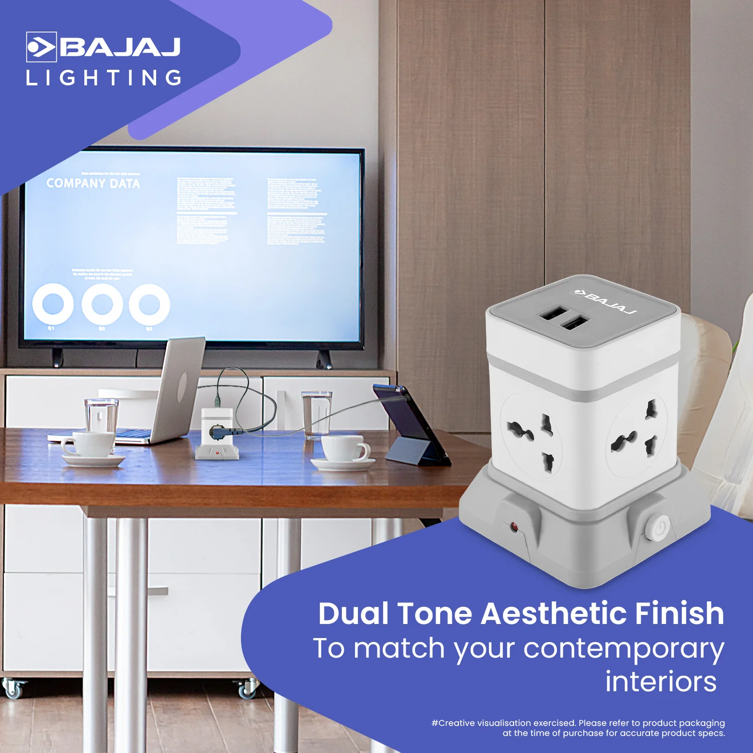 HERCULO TOWER 4 WAY WITH 2 USB PORT - Image 6